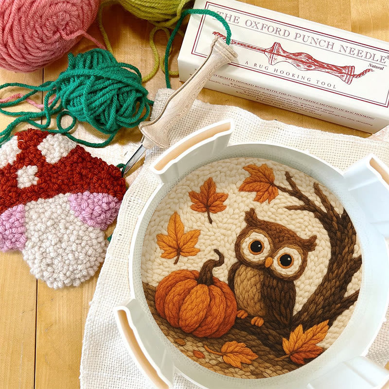 Halloween Owl Punch Needle Kit - Cute Animal Art | Perfect Desk Ornament - image 2