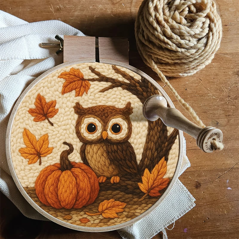 Halloween Owl Punch Needle Kit - Cute Animal Art | Perfect Desk Ornament - image 7