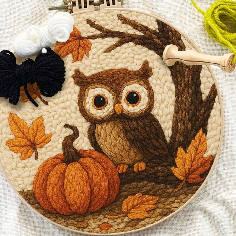Halloween Owl Punch Needle Kit - Cute Animal Art | Perfect Desk Ornament - image 8