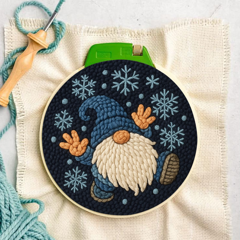 Snowflake Gnome Punch Needle Kit - Creative Winter Handicraft | Christmas Decorative Coaster - image 5