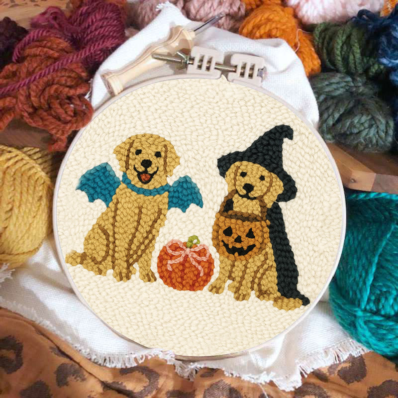Witch Dogs Punch Needle Kit - Special Halloween Animal Craft | Perfect Gift For Puppy Lovers - image 3