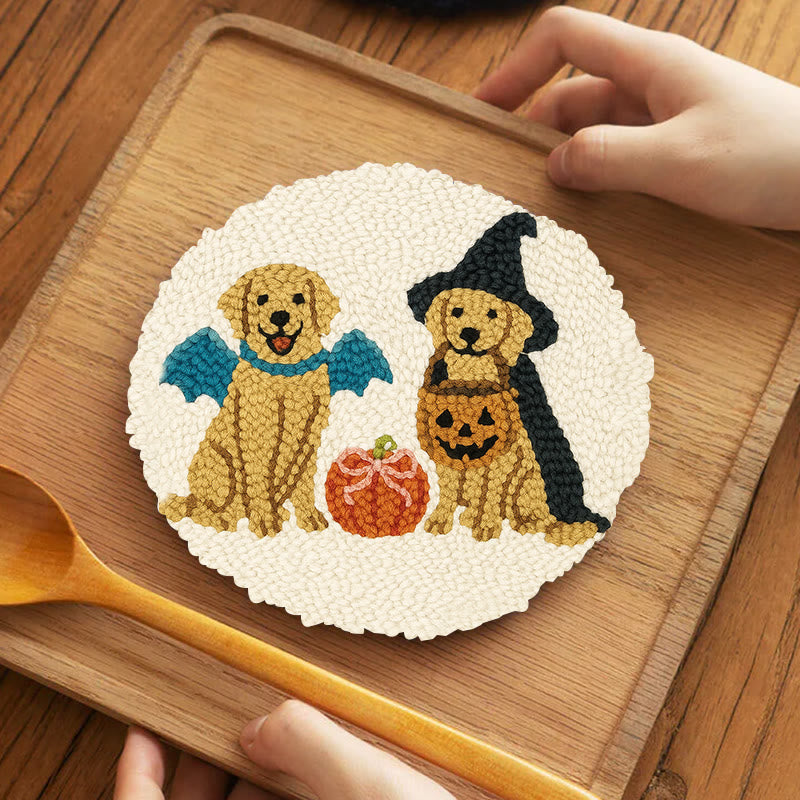 Witch Dogs Punch Needle Kit - Special Halloween Animal Craft | Perfect Gift For Puppy Lovers - 5 inch Coaster Kit - image 10