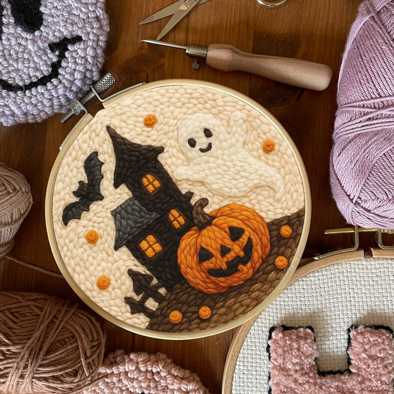 Spooky Castle Punch Needle Kit - Halloween Handmade Collection | Perfect For Wall Hanging - image 7