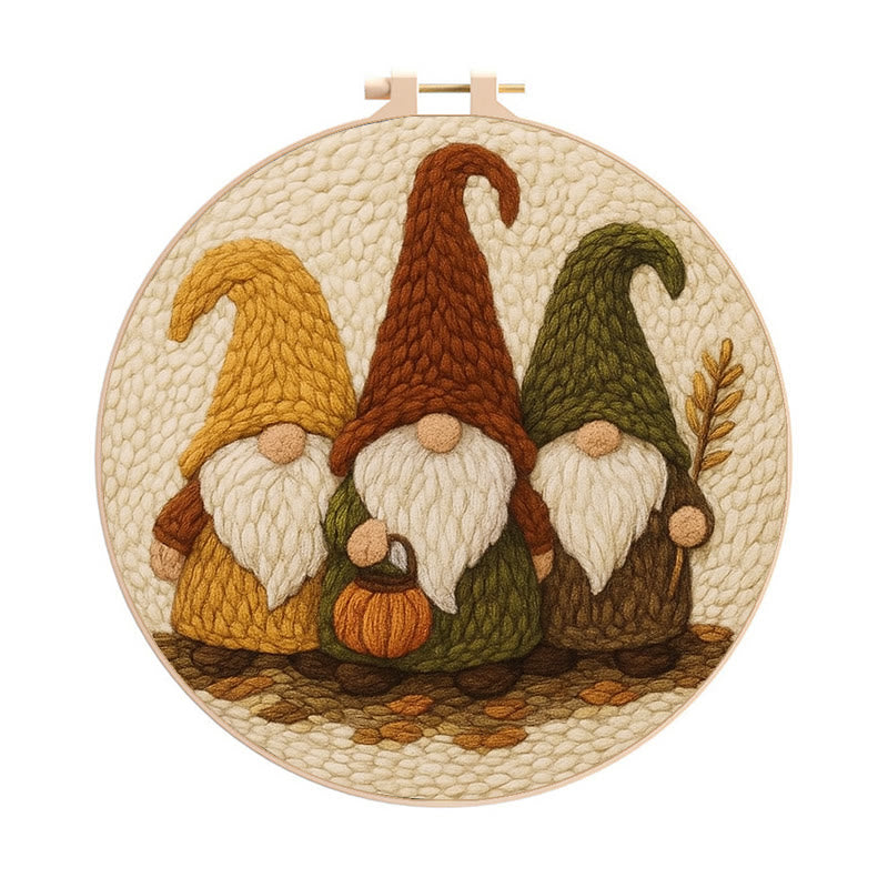 Mysterious Gnome Punch Needle Kit - Spooky Halloween Craft | Diy Needle Art - 8 inch Hoop Kit - image 0