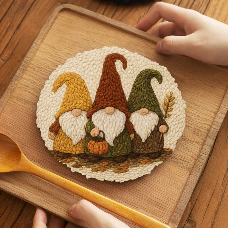 Mysterious Gnome Punch Needle Kit - Spooky Halloween Craft | Diy Needle Art - 5 inch Coaster Kit - image 11