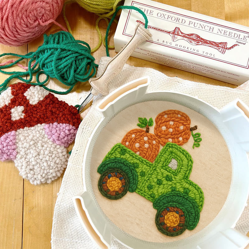 Pumpkins Truck Punch Needle Kit - Thanksgiving Handmade Craft | Diy Halloween Decor - image 8