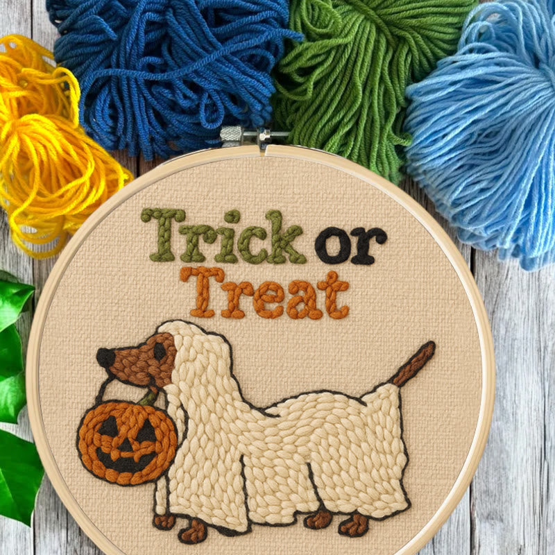 Trick Dog Punch Needle Kit - Creative Ghost Craft | Spooky Halloween Decoration - image 8
