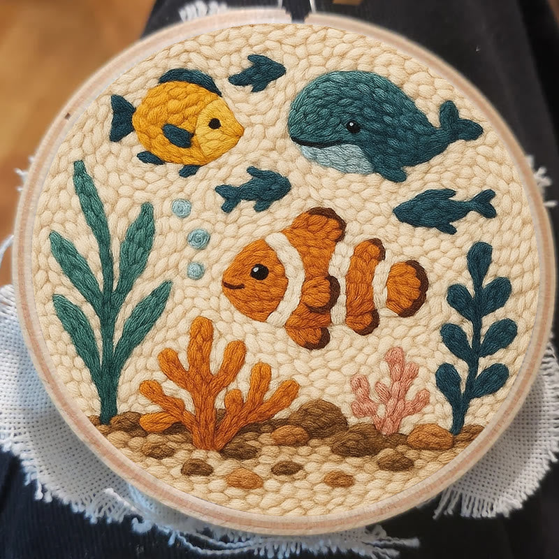 Clownfish Punch Needle Kit - Lovely Animal Craft | Diy Wall Hanging Art - image 3