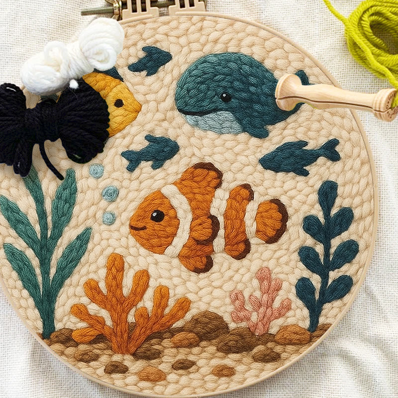 Clownfish Punch Needle Kit - Lovely Animal Craft | Diy Wall Hanging Art - image 5