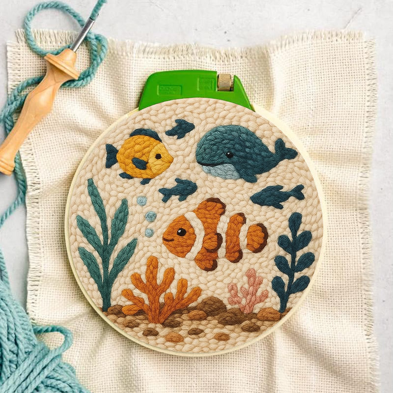 Clownfish Punch Needle Kit - Lovely Animal Craft | Diy Wall Hanging Art - image 2