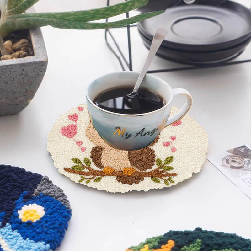 Floral Owl Punch Needle Kit - Adorable Animal Art  | Nice Handmade Gift For Her - image 9