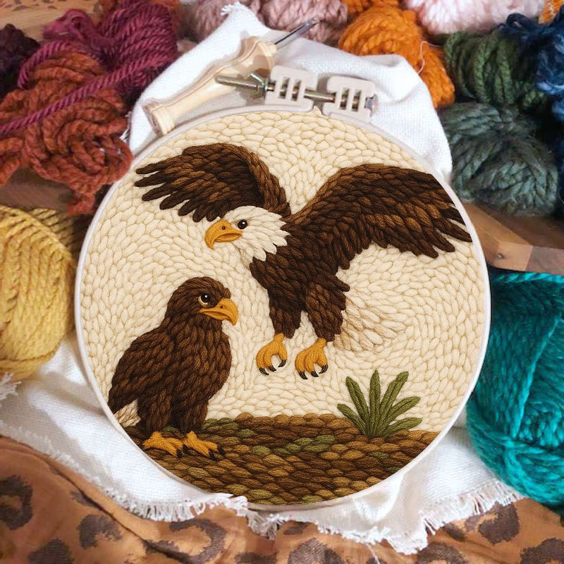 Fierce Eagle Punch Needle Kit - Diy Animal Craft | Perfect Gift For Bird Lovers - image 1