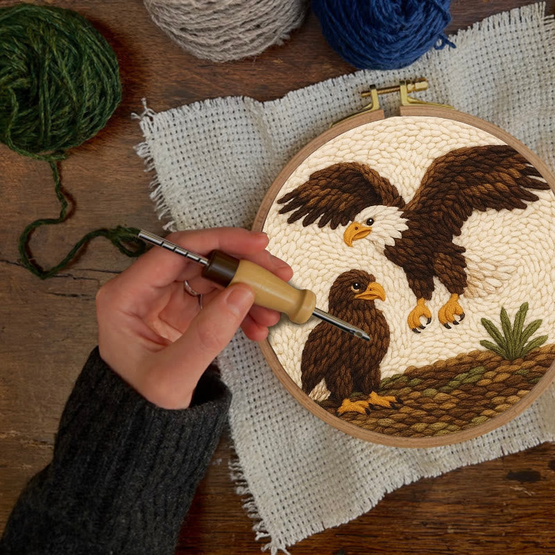 Fierce Eagle Punch Needle Kit - Diy Animal Craft | Perfect Gift For Bird Lovers - image 2