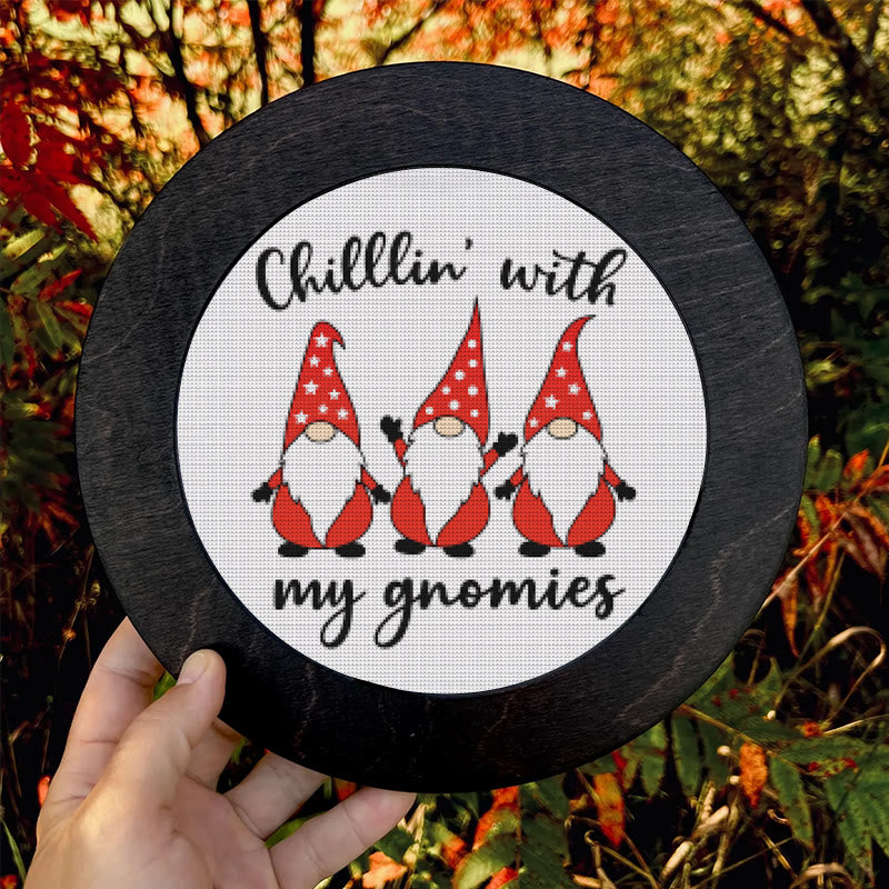  Cross Stitch Kit - Chill With Gnomies | Holiday Handmade Craft | Diy Christmas Gifts - image 8