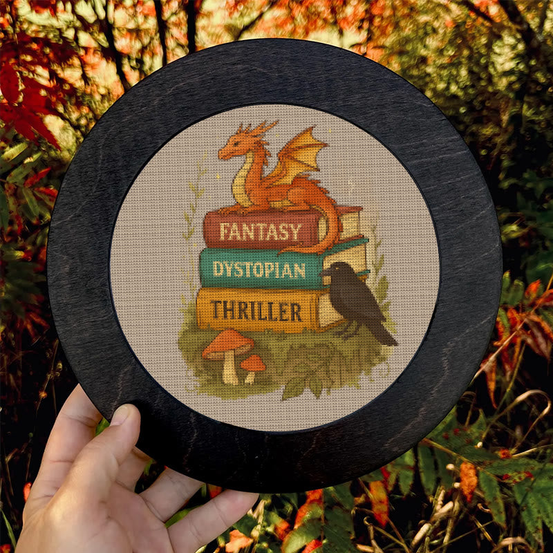  Cross Stitch Kit - Whimsical Dragon With Book | Fantasy Needlepoint | Nice Room Decor - image 8