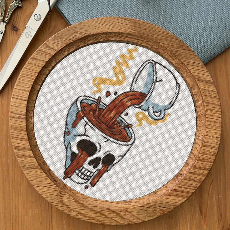  Cross Stitch Kit - Coffee Skull | Spooky Halloween Craft | Easy Stitch Artwork - image 7