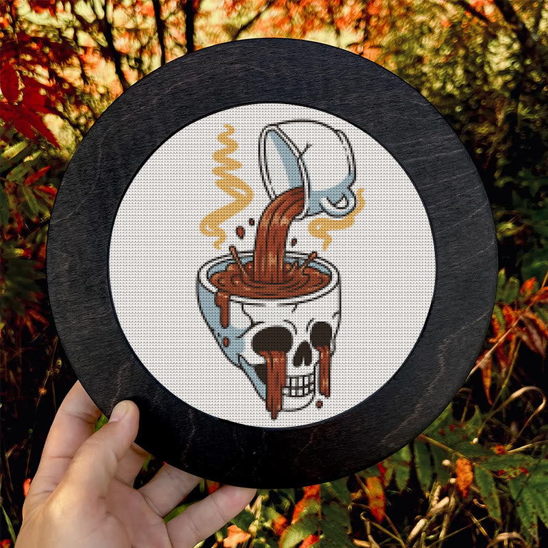  Cross Stitch Kit - Coffee Skull | Spooky Halloween Craft | Easy Stitch Artwork - image 8