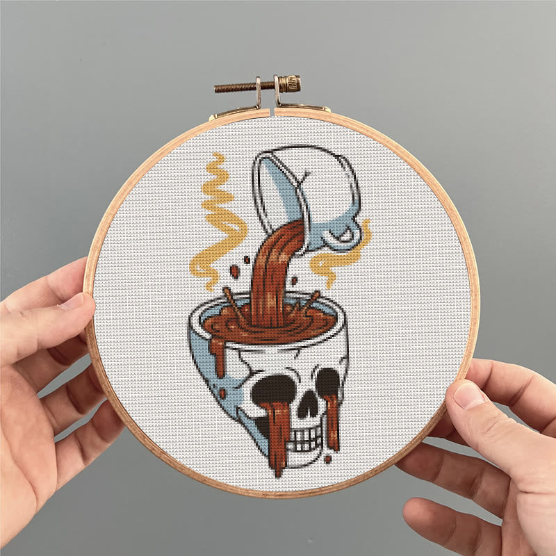  Cross Stitch Kit - Coffee Skull | Spooky Halloween Craft | Easy Stitch Artwork - image 6