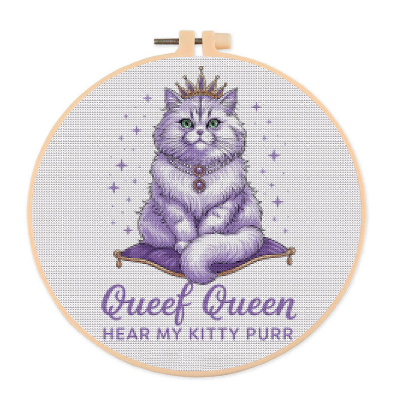  Cross Stitch Kit - Elegant Cat |  Lovely Animal Decorative Art | Perfect Handicraft For Kitten Lovers  - 20×20cm - image 0