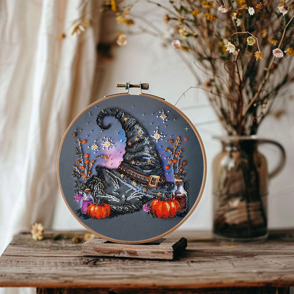 Rubbyoo Bead Embroidery Kit - Magic Hat | Diy Halloween Craft | Whimsical Decorative Handicraft  - image 3