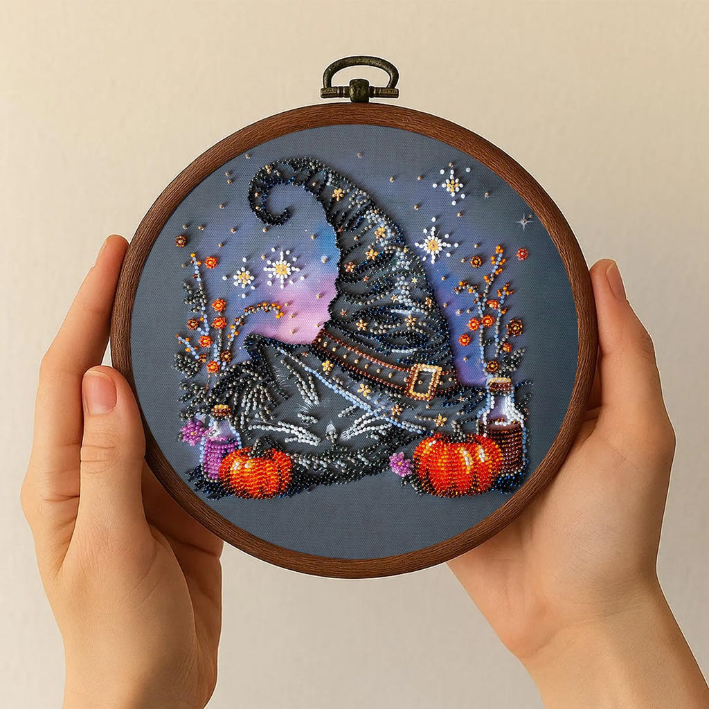 Rubbyoo Bead Embroidery Kit - Magic Hat | Diy Halloween Craft | Whimsical Decorative Handicraft  - image 5