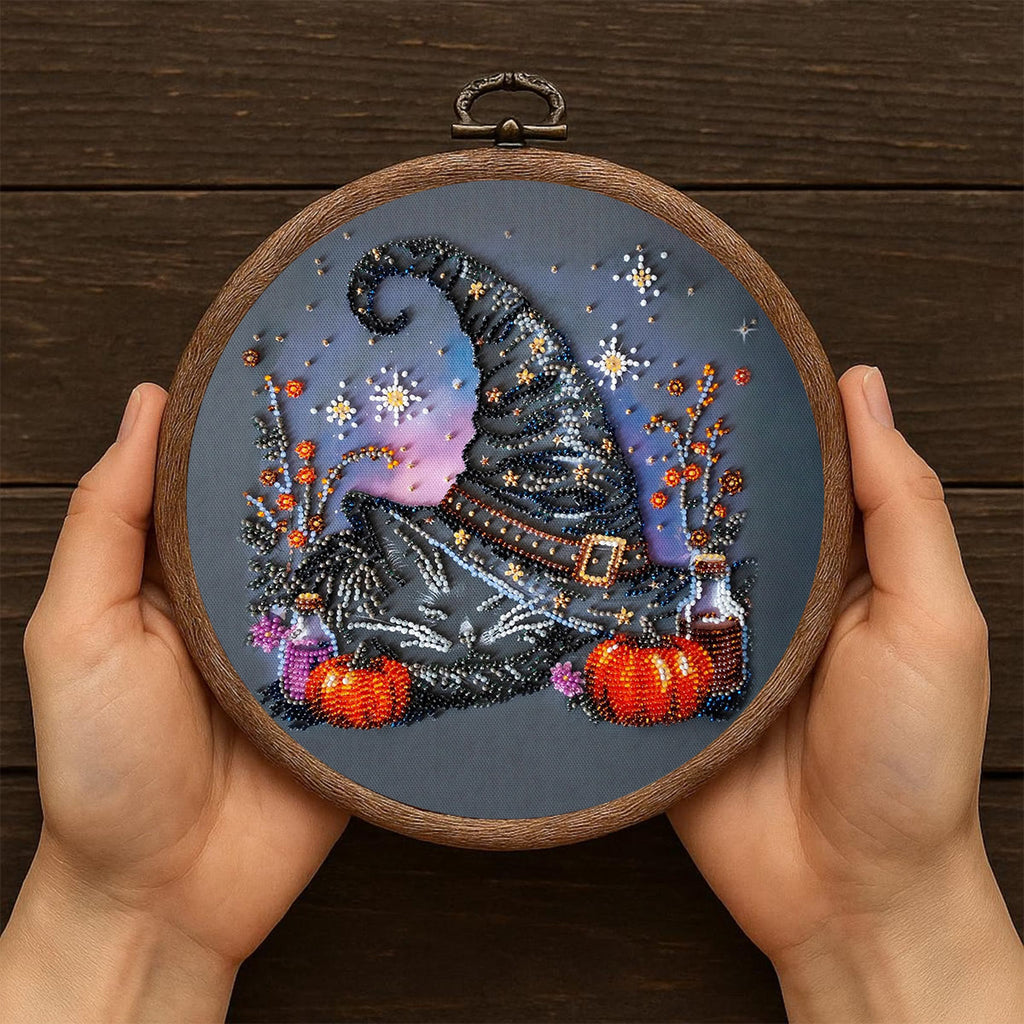 Rubbyoo Bead Embroidery Kit - Magic Hat | Diy Halloween Craft | Whimsical Decorative Handicraft  - image 6