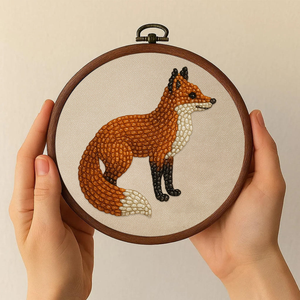 Rubbyoo Bead Embroidery Kit - Standing Fox | Diy Handmade Artwork | Easy Animal Craft For Aldult  - image 3