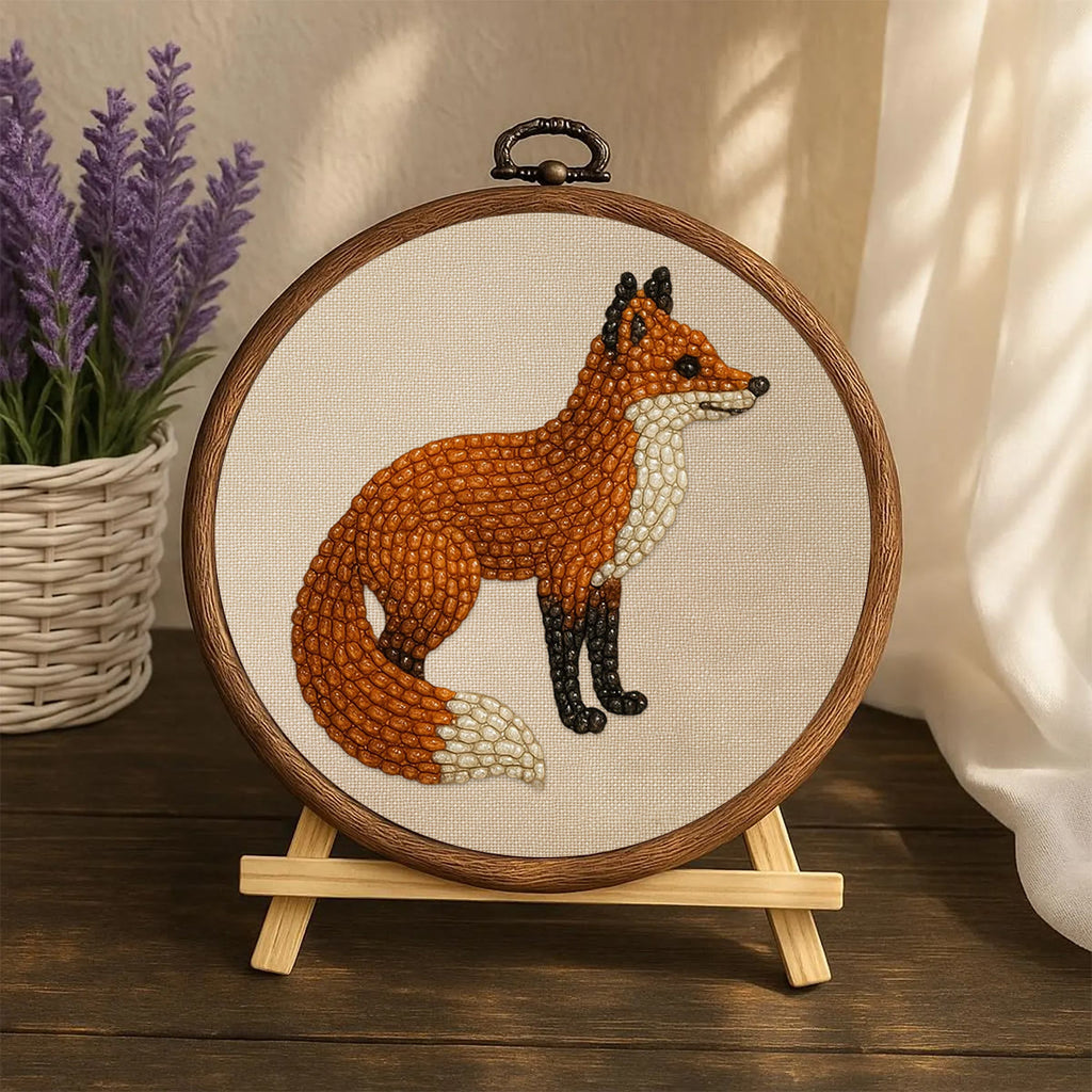 Rubbyoo Bead Embroidery Kit - Standing Fox | Diy Handmade Artwork | Easy Animal Craft For Aldult  - image 4