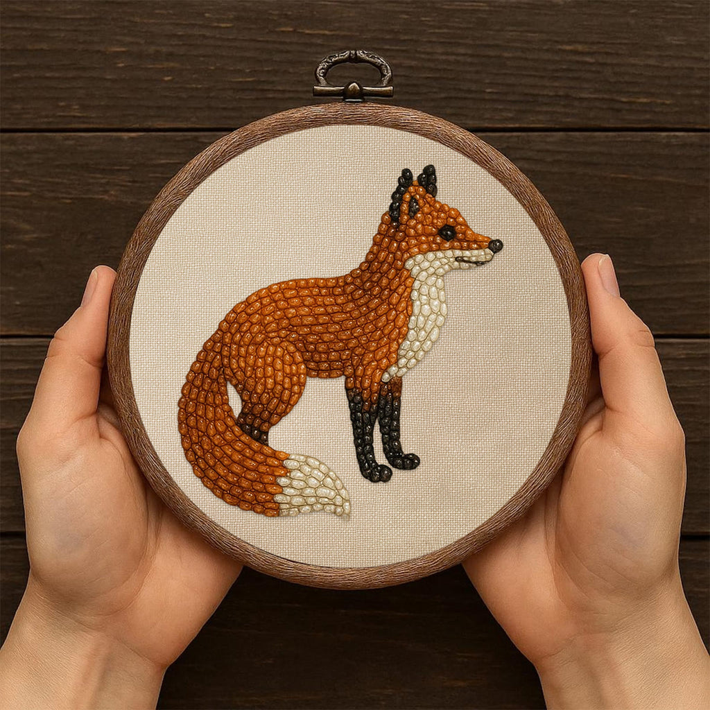 Rubbyoo Bead Embroidery Kit - Standing Fox | Diy Handmade Artwork | Easy Animal Craft For Aldult  - image 5