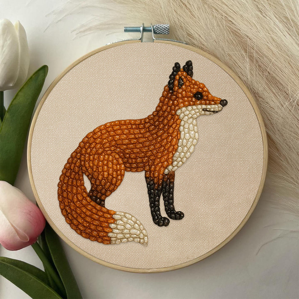 Rubbyoo Bead Embroidery Kit - Standing Fox | Diy Handmade Artwork | Easy Animal Craft For Aldult  - image 7