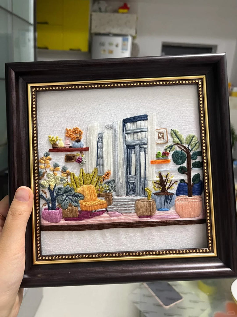 Rubbyoo Embroidery Kit - Scenery Series Needlecraft | Diy Home Decor | Unique Housewarming Gift - Flower Room - image 8