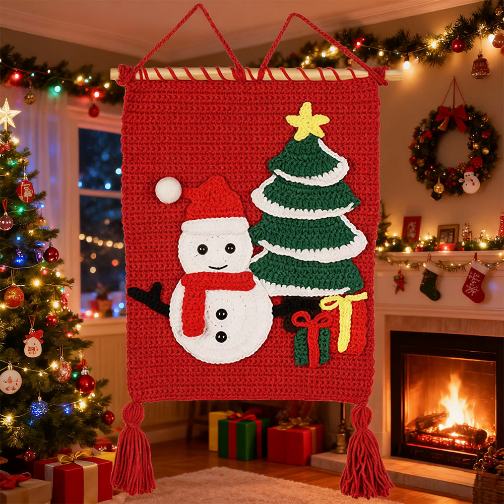 Diy Handmade Christmas Tapestry Crochet Kit - Christmas Wall Hanging | Unique Holiday Handicraft - Santa Claus - image 0
