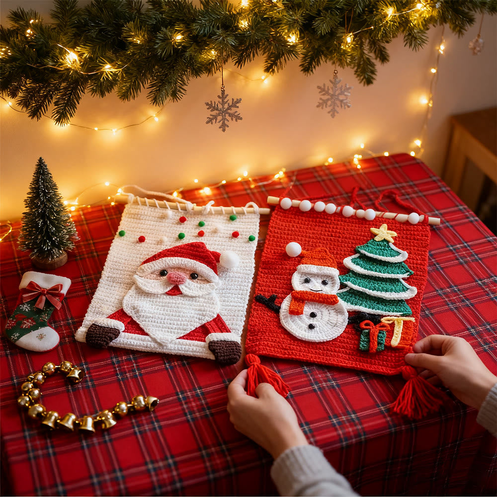 Diy Handmade Christmas Tapestry Crochet Kit - Christmas Wall Hanging | Unique Holiday Handicraft - image 2