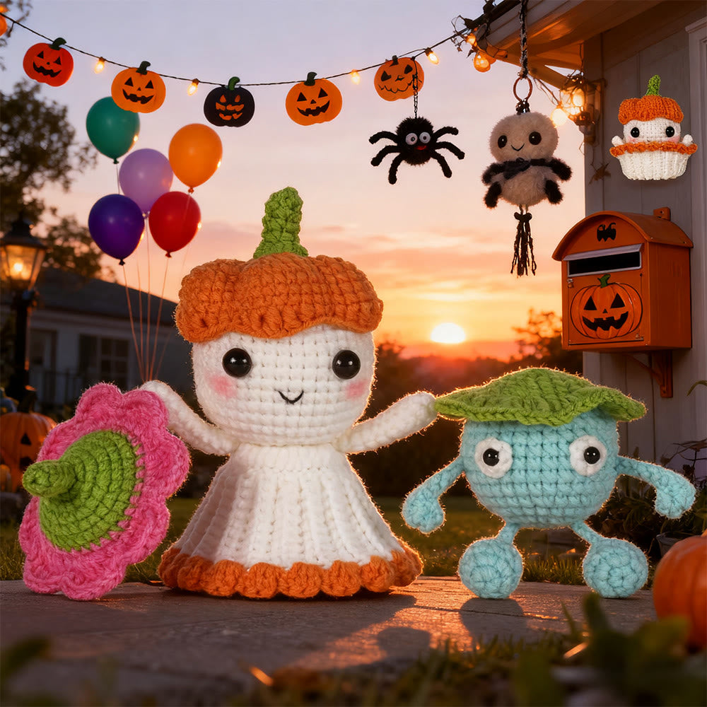 Diy Handmade Halloween Series Crochet Kit - Beginner Handmade Toy | Perfect For Halloween Ornament - Ghost - image 3