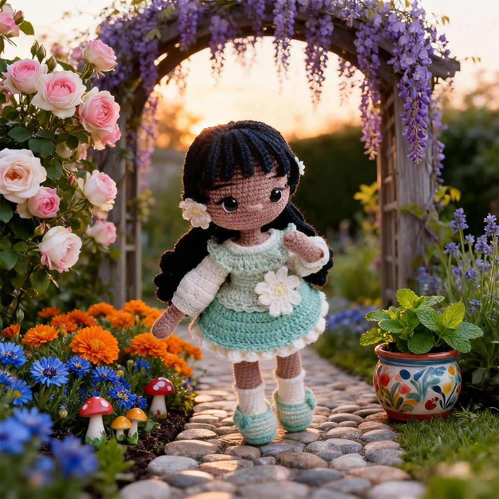 Diy Handmade Floral Girl Crochet Kit - Adorable Crocheted Doll | Birthday Craft For Her - image 3