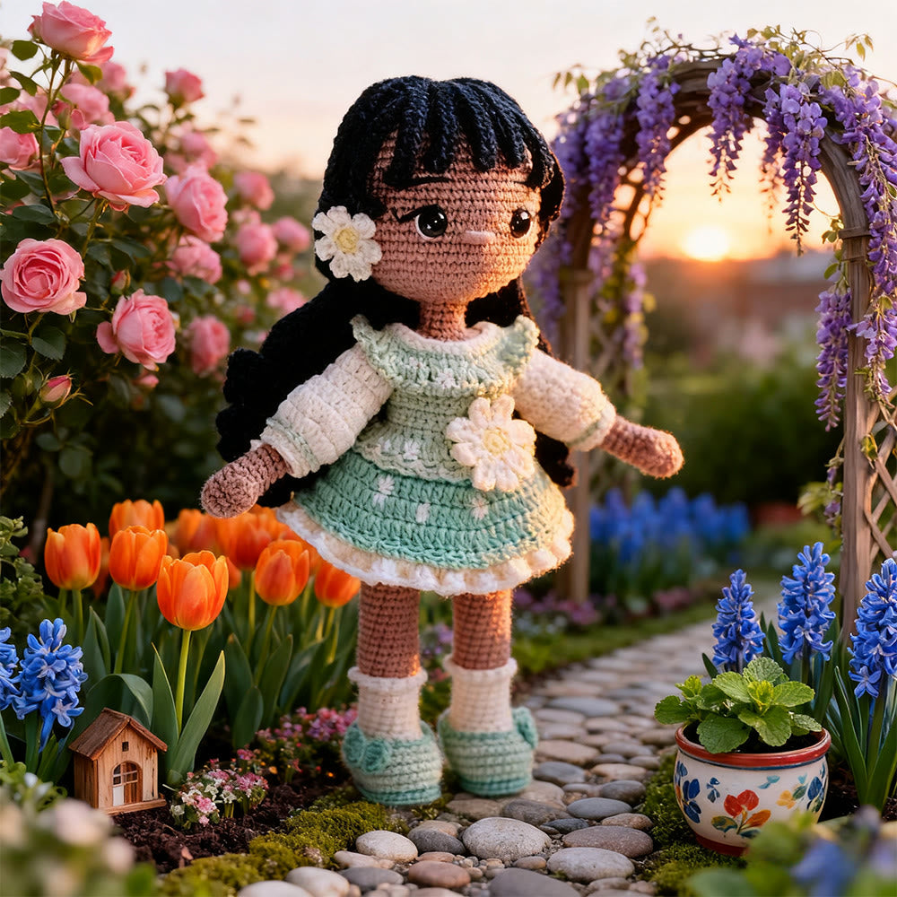 Diy Handmade Floral Girl Crochet Kit - Adorable Crocheted Doll | Birthday Craft For Her - image 2