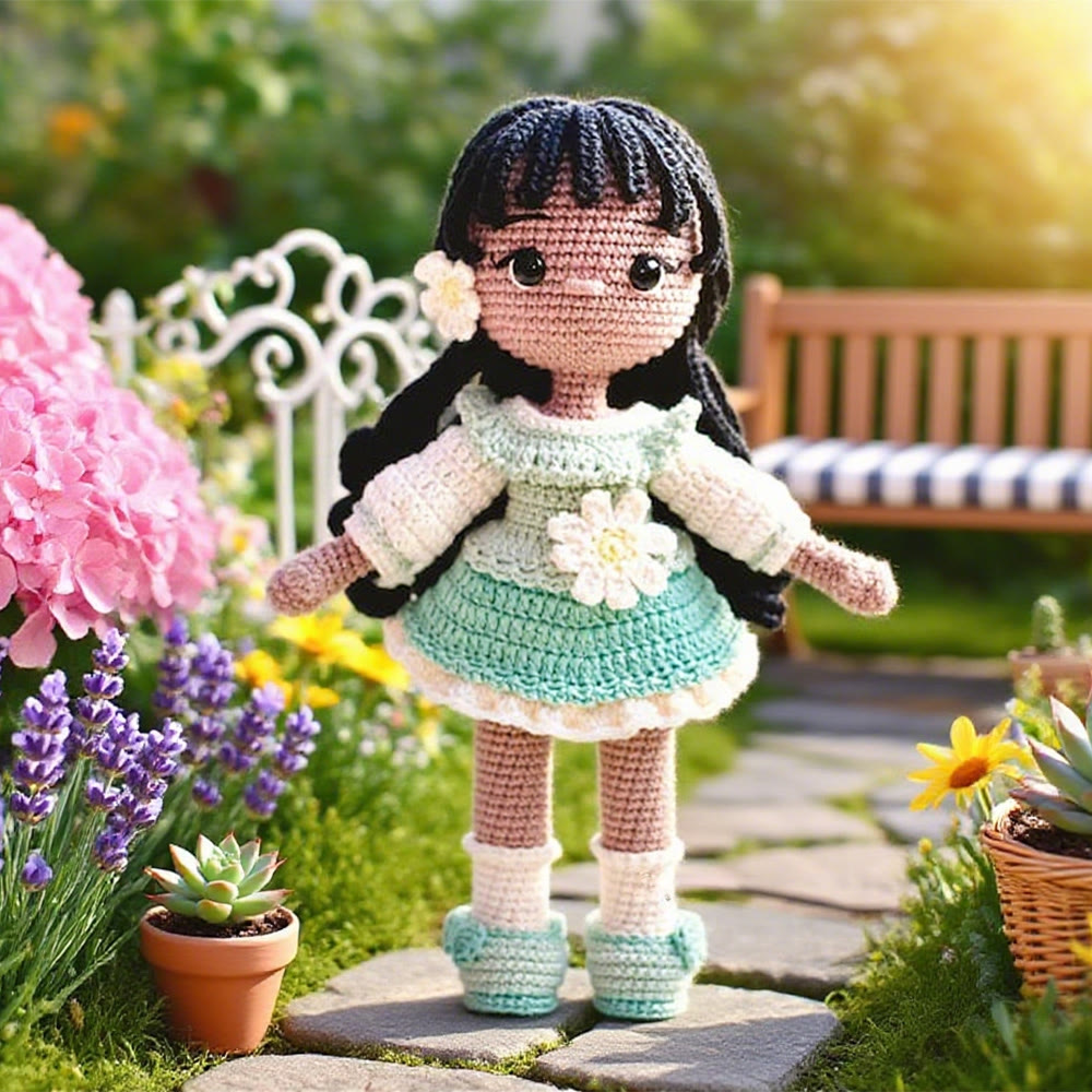 Diy Handmade Floral Girl Crochet Kit - Adorable Crocheted Doll | Birthday Craft For Her - Diy Handmade Floral Girl Crochet Kit - image 0