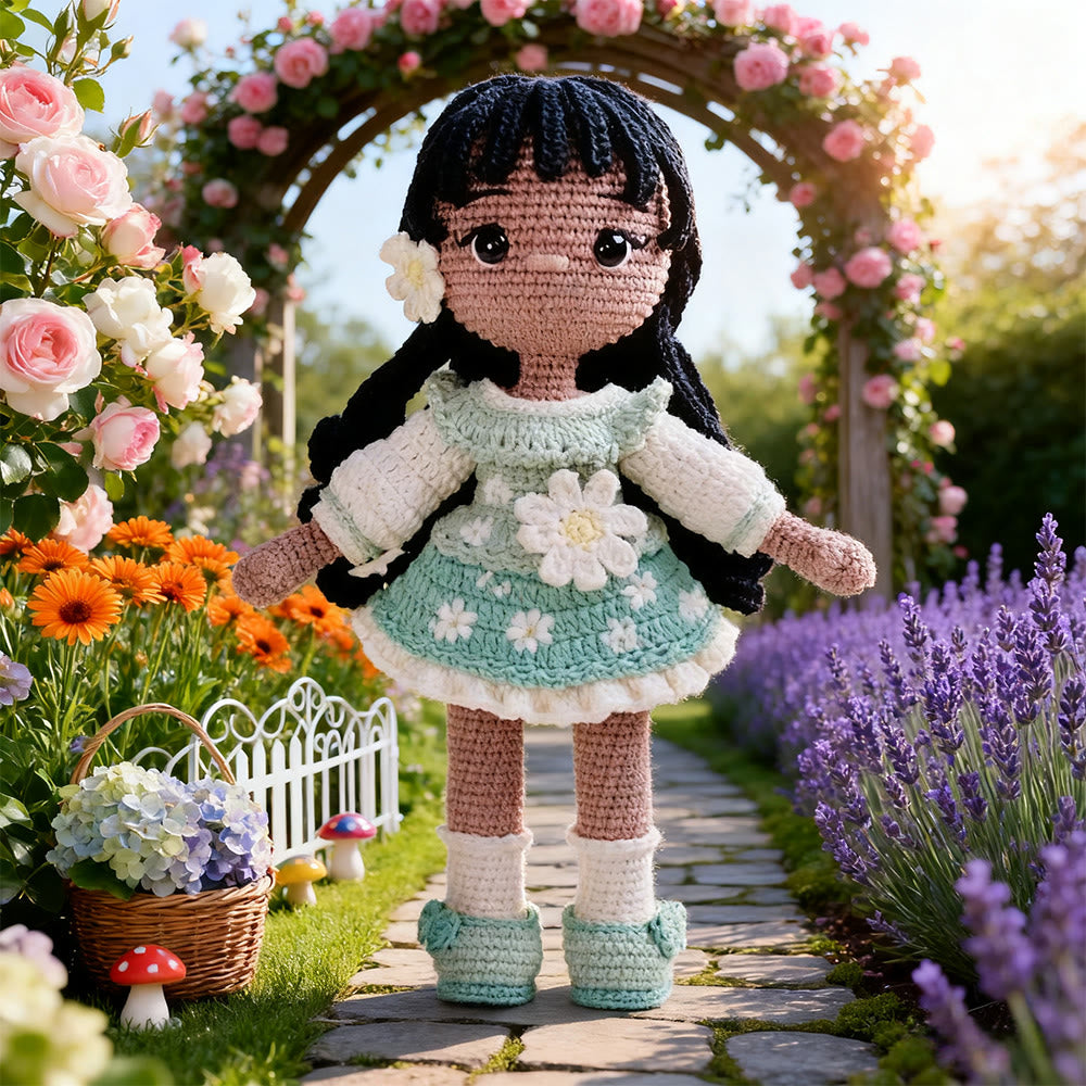 Diy Handmade Floral Girl Crochet Kit - Adorable Crocheted Doll | Birthday Craft For Her - image 1