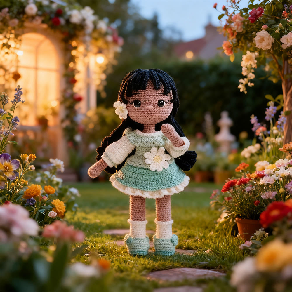 Diy Handmade Floral Girl Crochet Kit - Adorable Crocheted Doll | Birthday Craft For Her - image 4