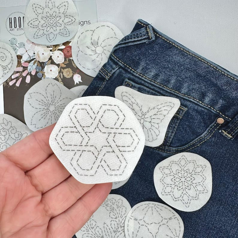 Sashiko Stick And Stitch Patterns | Water-soluble Embroidery Designs | Perfect For Diy Projects - image 4