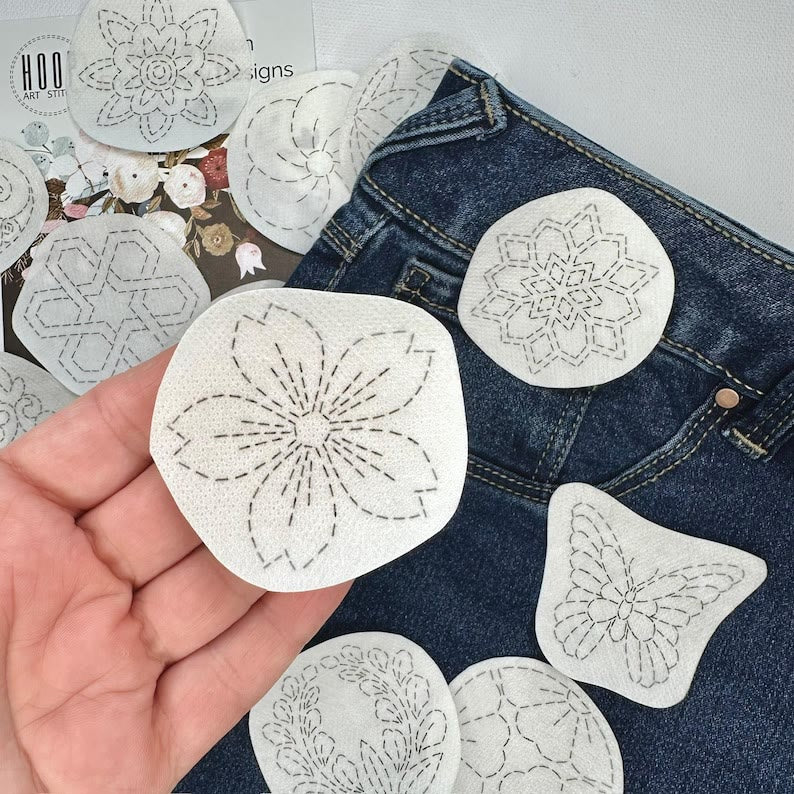 Sashiko Stick And Stitch Patterns | Water-soluble Embroidery Designs | Perfect For Diy Projects - image 6