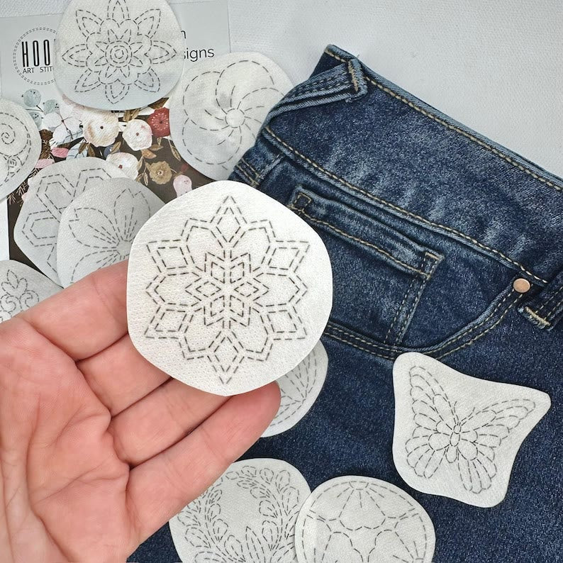 Sashiko Stick And Stitch Patterns | Water-soluble Embroidery Designs | Perfect For Diy Projects - image 1