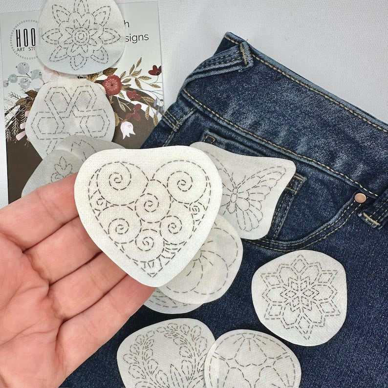 Sashiko Stick And Stitch Patterns | Water-soluble Embroidery Designs | Perfect For Diy Projects - image 5