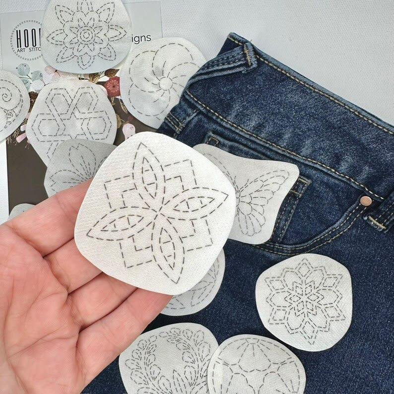 Sashiko Stick And Stitch Patterns | Water-soluble Embroidery Designs | Perfect For Diy Projects - image 2