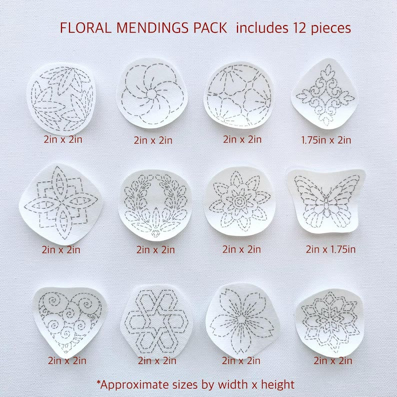 Sashiko Stick And Stitch Patterns | Water-soluble Embroidery Designs | Perfect For Diy Projects - 12pcs - image 7