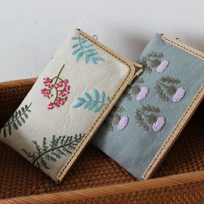 Embroidery Passport Bag Kit | Personalized Handmade Bag | Diy Travel Wallet - image 1