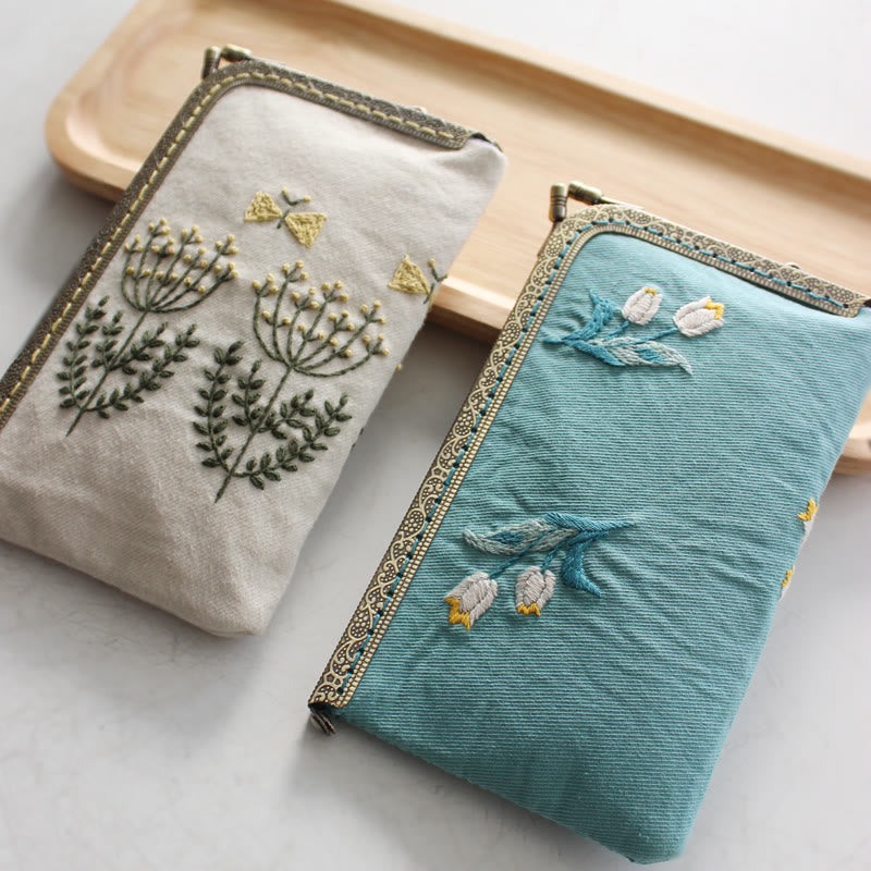 Embroidery Passport Bag Kit | Personalized Handmade Bag | Diy Travel Wallet - image 0