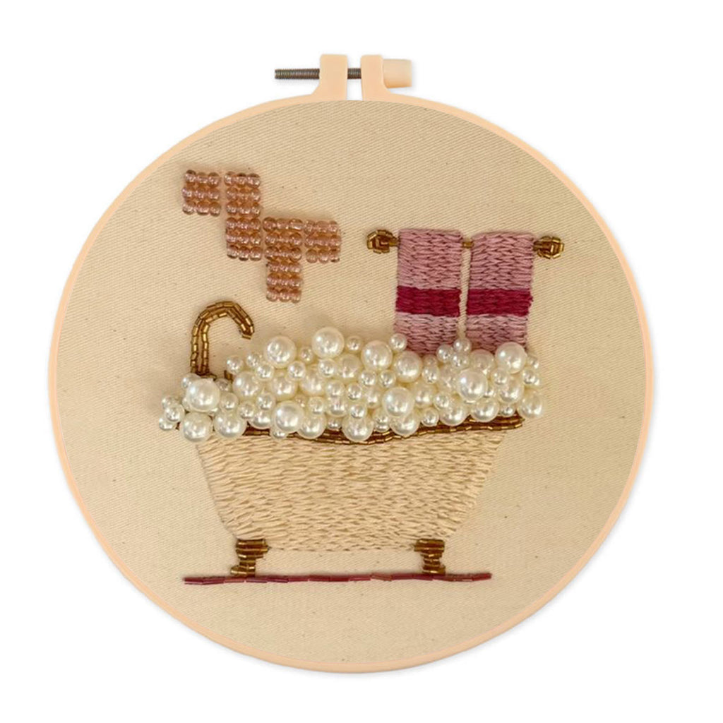 Rubbyoo Bead Embroidery Kit - Bubble Bath | Beginner Handmade Stitch | Creative Diy Needlework - 15cm*15cm - image 0