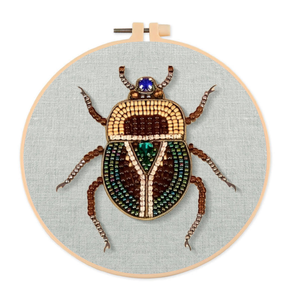 Rubbyoo Bead Embroidery Kit - Scarab Beetle | Diy Handmade Stitchwork | Easy Craft For Adults - 15cm*15cm - image 0