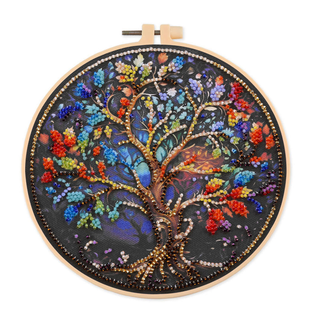 Rubbyoo Bead Embroidery Kit - Tree Of Life | Fantastic Needle Artwork | Craft For Home Adornment - 20*20cm - image 0